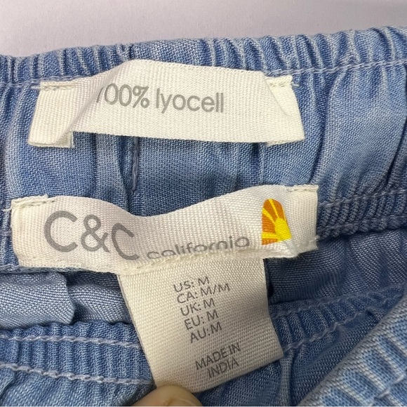 C&C California Light Blue Tencel Cargo Joggers, Elastic Waist, Casual Pants M - Picture 7 of 9